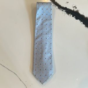 Ermenegildo Zegna Mens Silk Tie - Blue with Brown Check - EUC